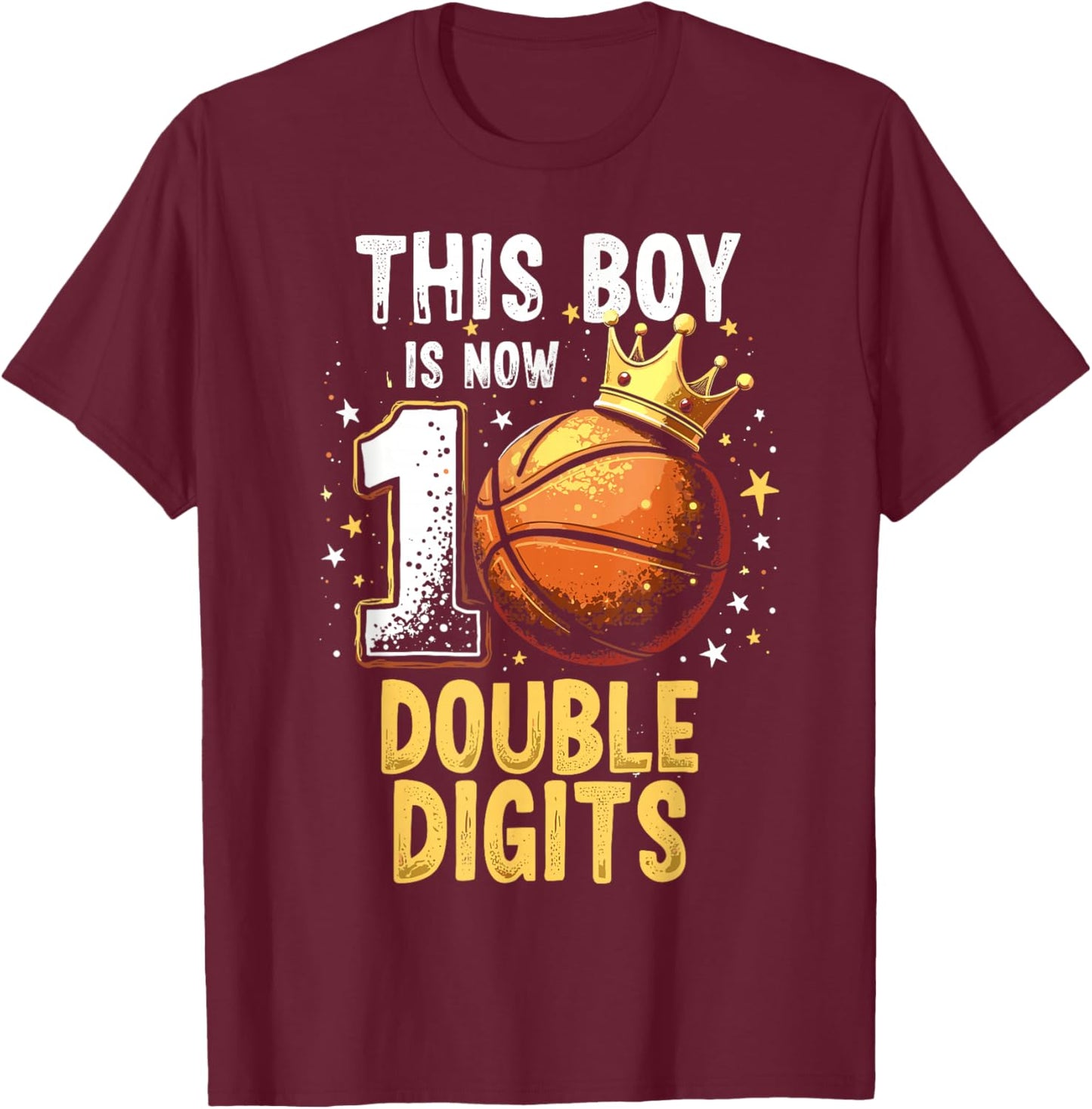 10th Birthday Shirt Boys This Boy Double Digits Ten Year Old T-Shirt - T-Shirt | Maroon