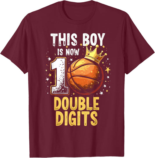 10th Birthday Shirt Boys This Boy Double Digits Ten Year Old T-Shirt - T-Shirt | Maroon
