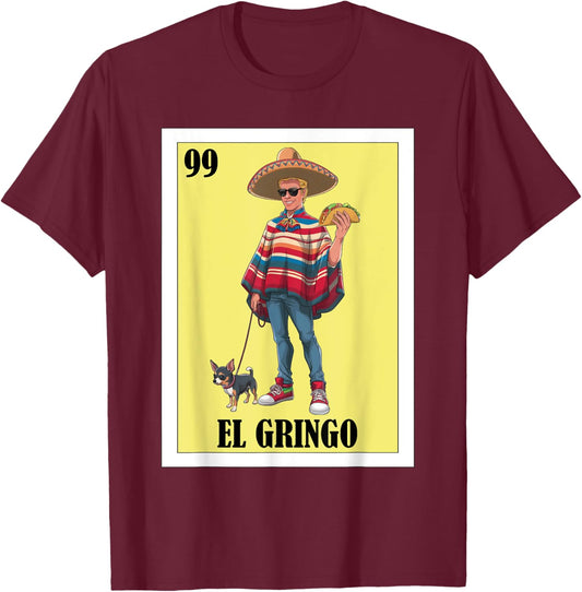 Funny Mexican Design for Blonde Guys - El Gringo T-Shirt - T-Shirt | Maroon
