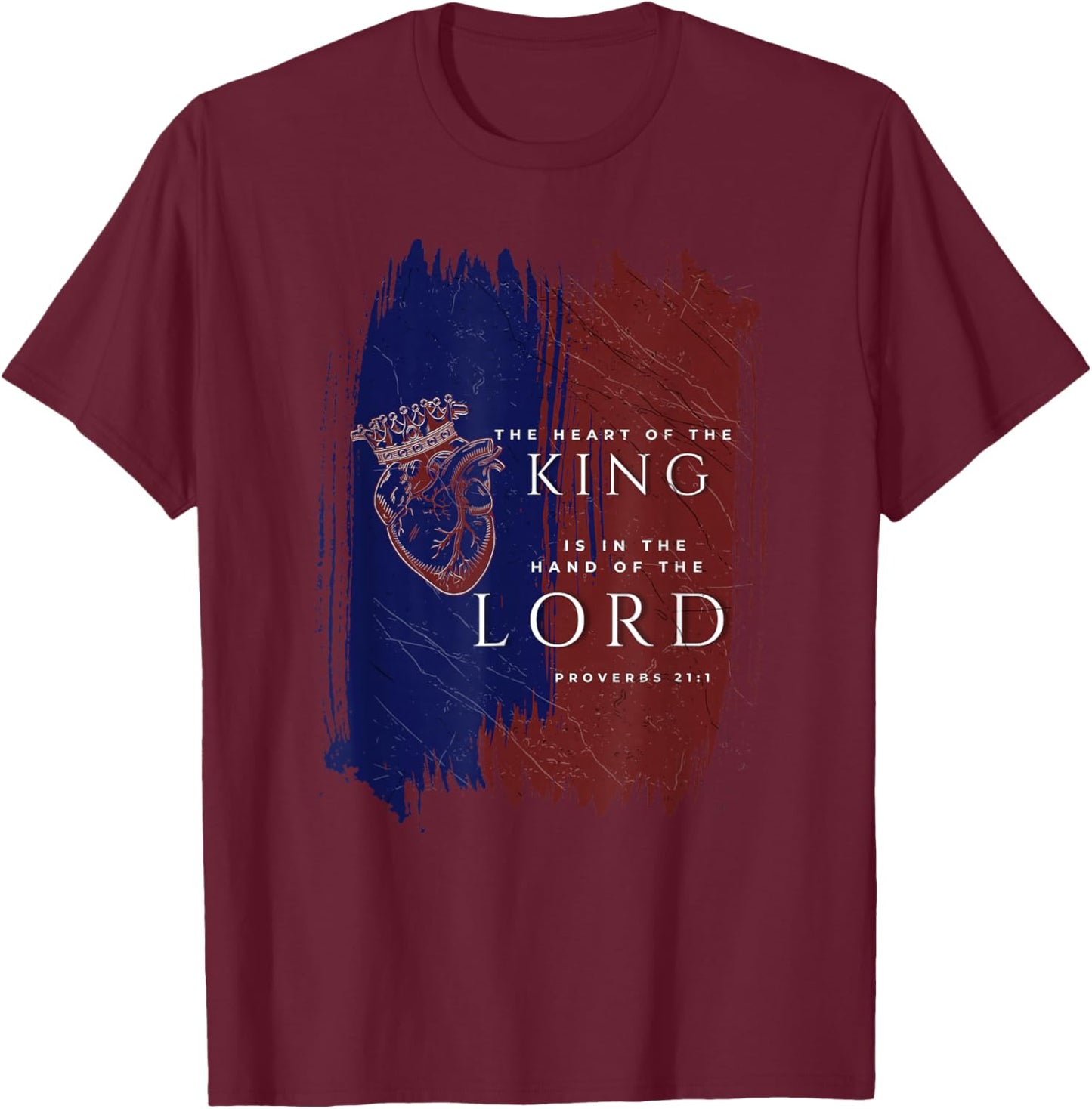 The Heart Of The King (Red, White & Blue) T-Shirt - T-Shirt | Maroon