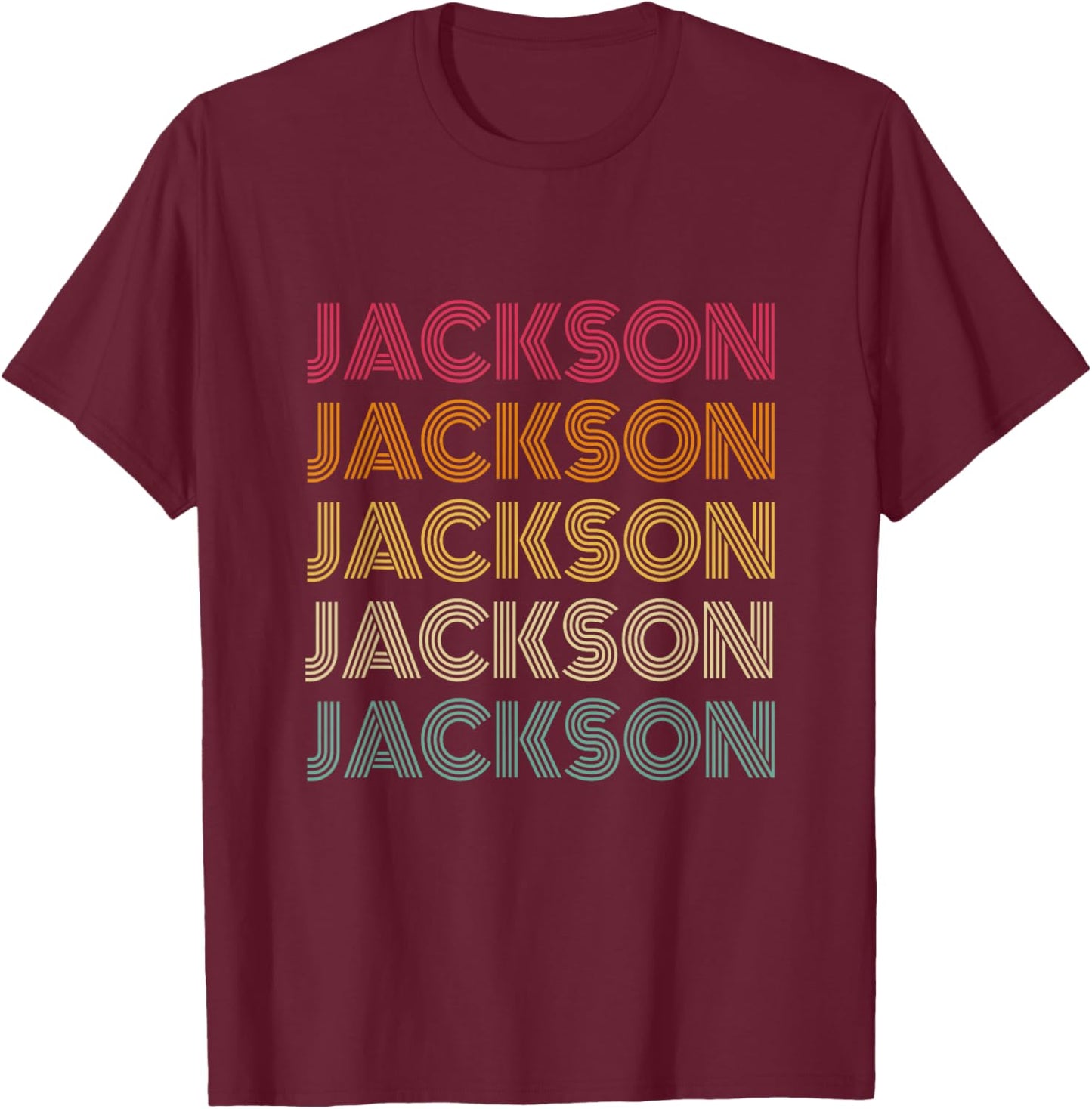 Jackson - Retro Vintage Style 70s 80s - Throwback Classic T-Shirt - T-Shirt | Maroon