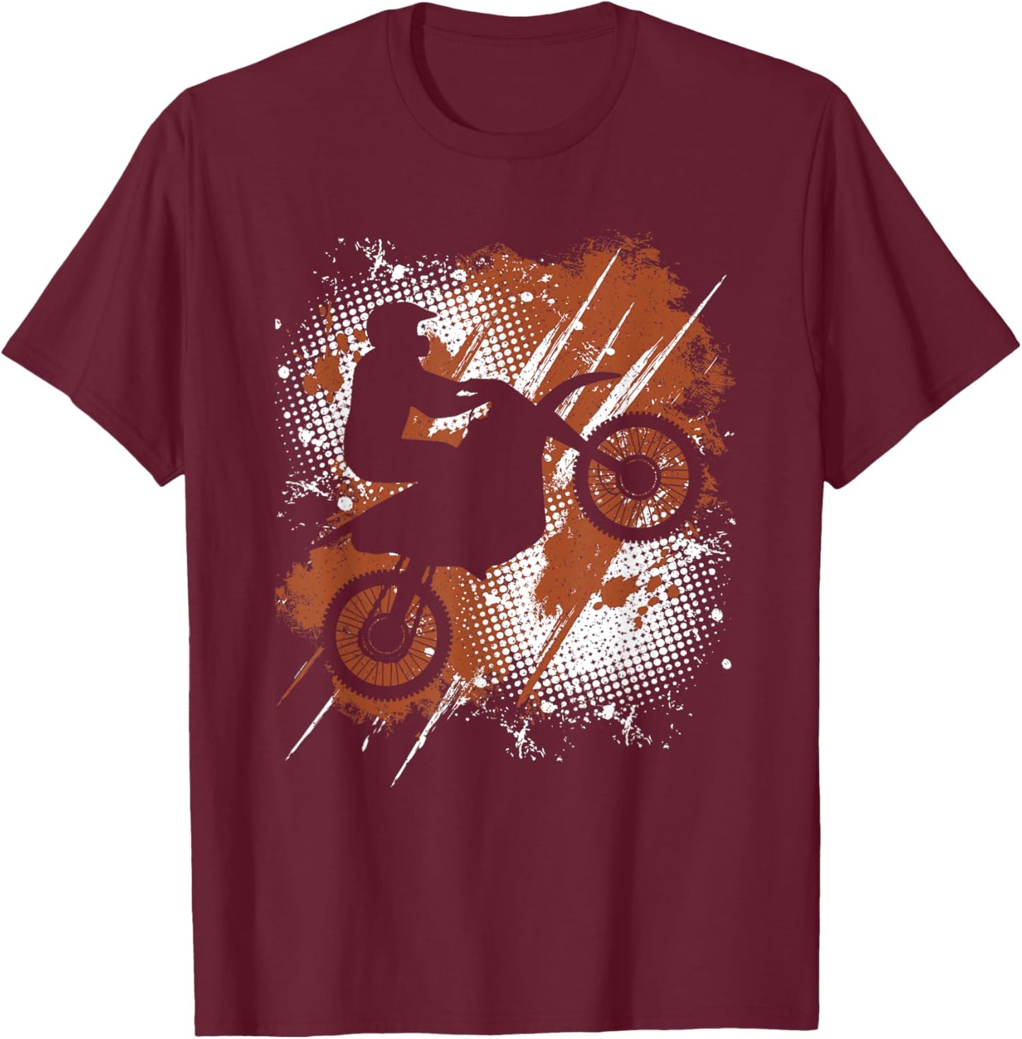 Vintage Motocross Dirt Bike Lover Men Women Kids T-Shirt - T-Shirt | Maroon