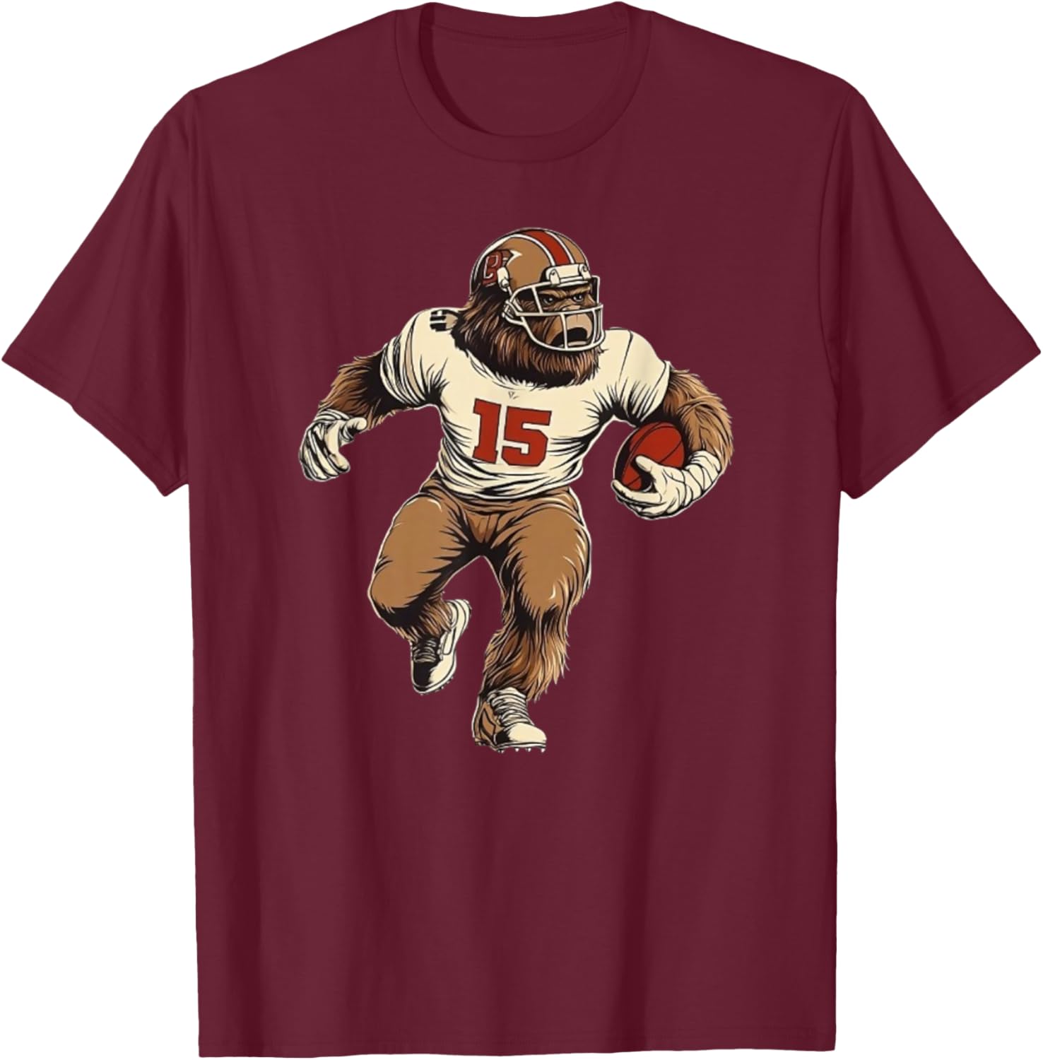 Funny Bigfoot Sasquatch Women Coach Player Football T-Shirt - T-Shirt | Maroon