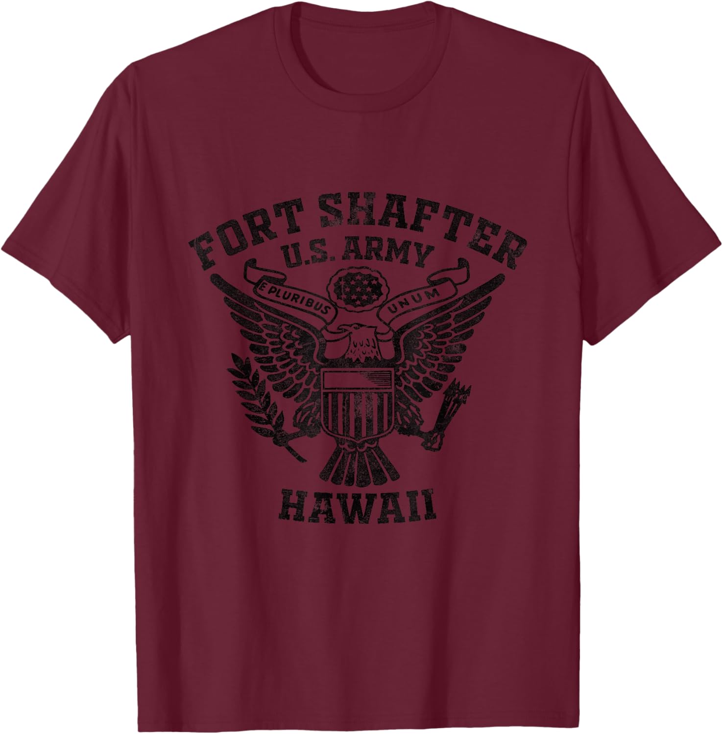 Fort Shafter US Military Base Hawaii HI Ft Shafter Vintage T-Shirt - T-Shirt | Maroon