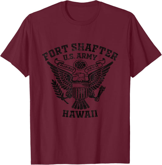 Fort Shafter US Military Base Hawaii HI Ft Shafter Vintage T-Shirt - T-Shirt | Maroon
