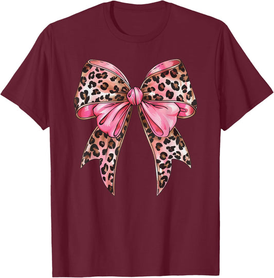 Pink Coquette Bow retro Breast Cancer Awareness T-Shirt - T-Shirt | Maroon