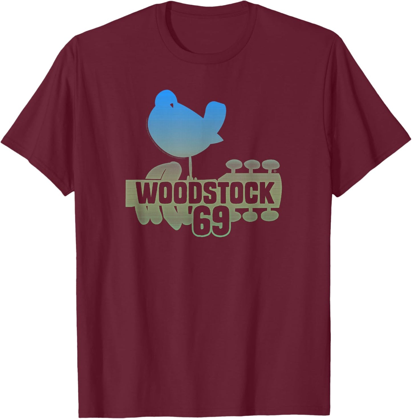 Woodstock - Ombre '69 Dove T-Shirt - T-Shirt | Maroon