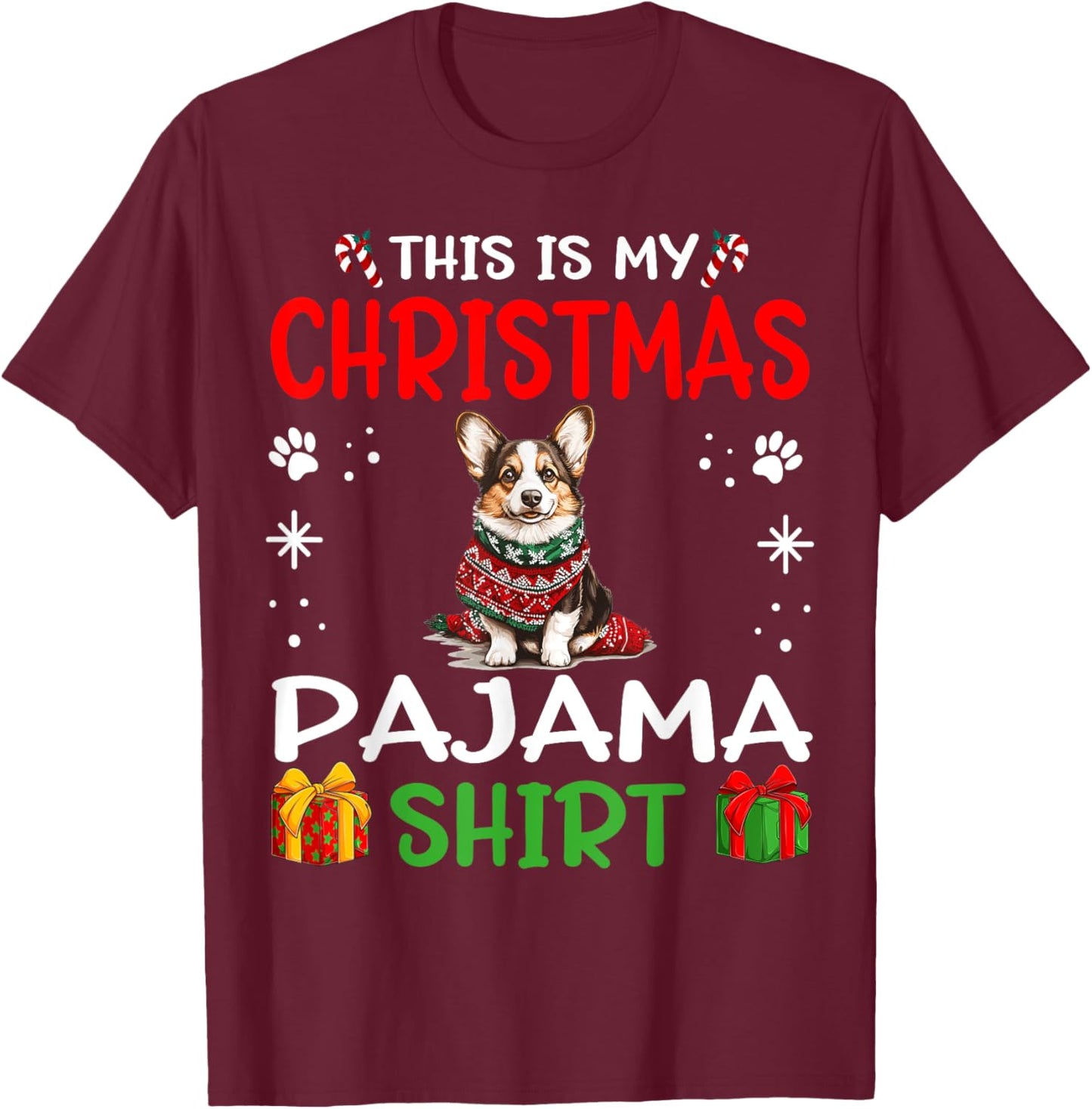 Cardigan Welsh Corgi Dog Nightgown Pajama This is my Women Kids T-Shirt - T-Shirt | Maroon