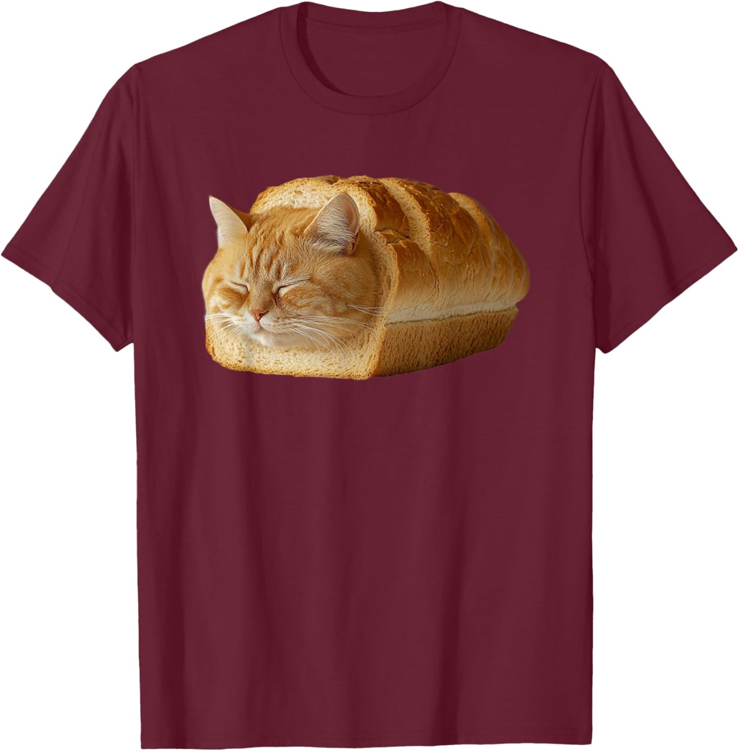 Bread Cat Loaf Funny Cat Bakery T-Shirt - T-Shirt | Maroon