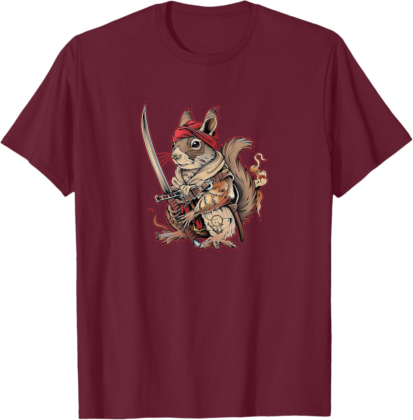 DREAD PIRATE SQUIRREL Funny Fierce Adventurous Bold Dynamic T-Shirt - T-Shirt | Maroon