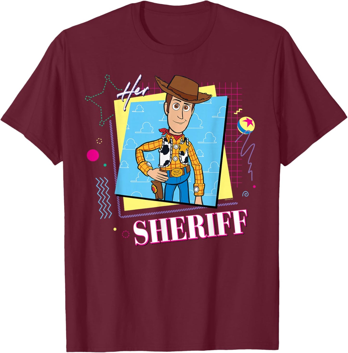 Disney and Pixar’s Toy Story Couples Matching Her Sheriff T-Shirt - T-Shirt | Maroon