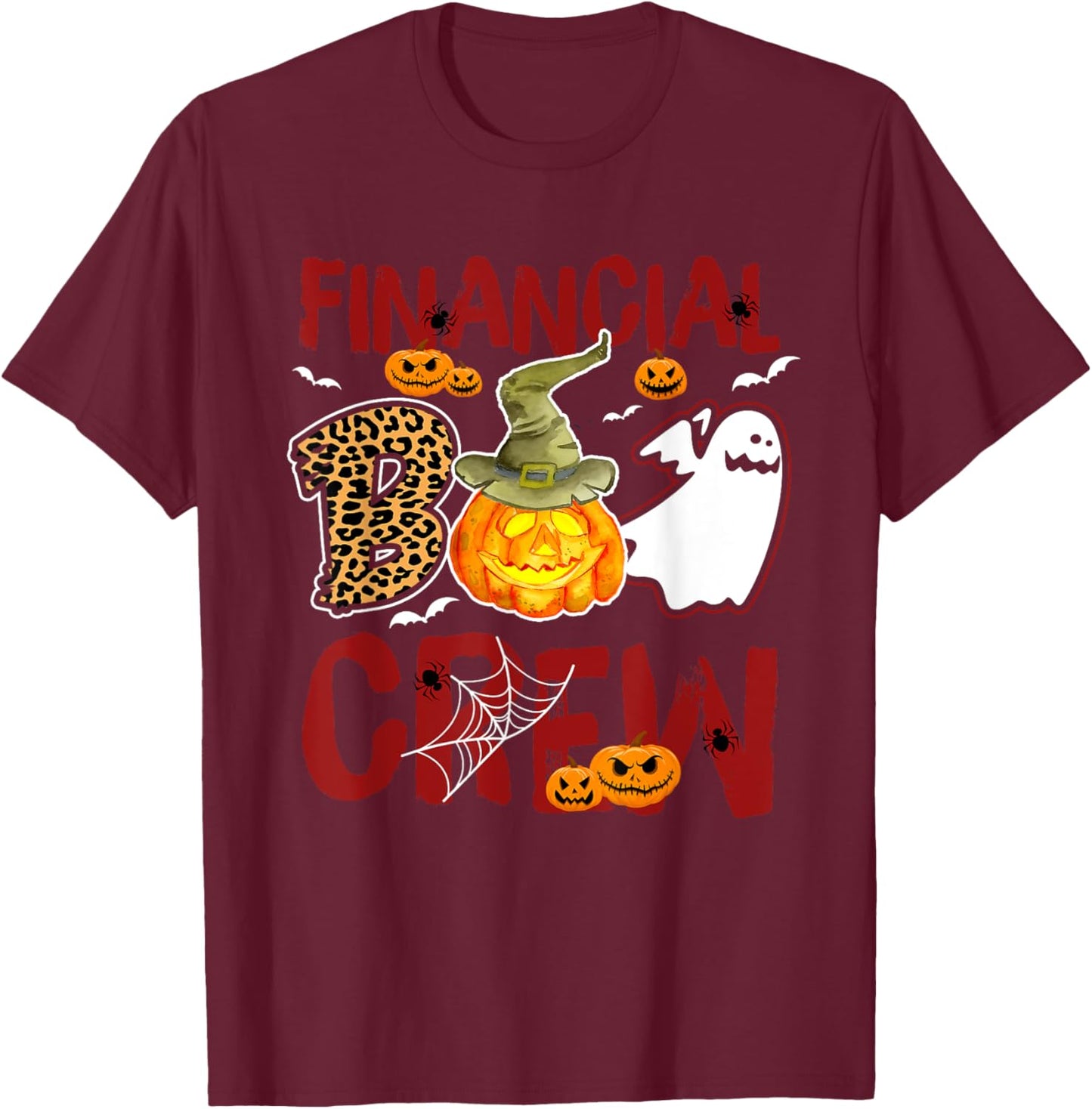 Financial Boo Crew Halloween Financial Aid Match T-Shirt - T-Shirt | Maroon