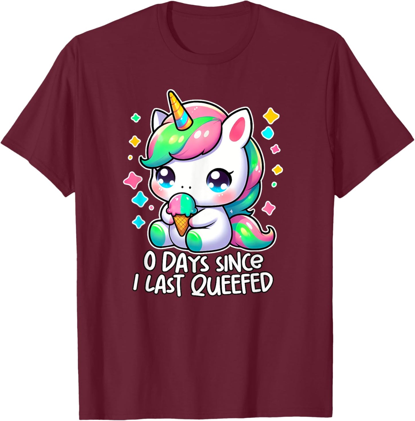 0 DAYS SINCE I LAST QUEEFED oddly specific meme crude humor T-Shirt - T-Shirt | Maroon