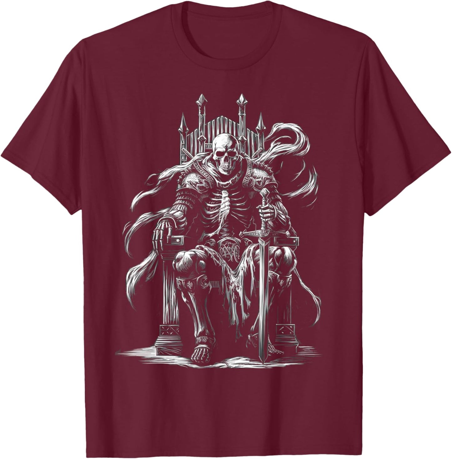 Halloween Skeleton Shirt Men Funny Skeleton King Halloween T-Shirt - T-Shirt | Maroon