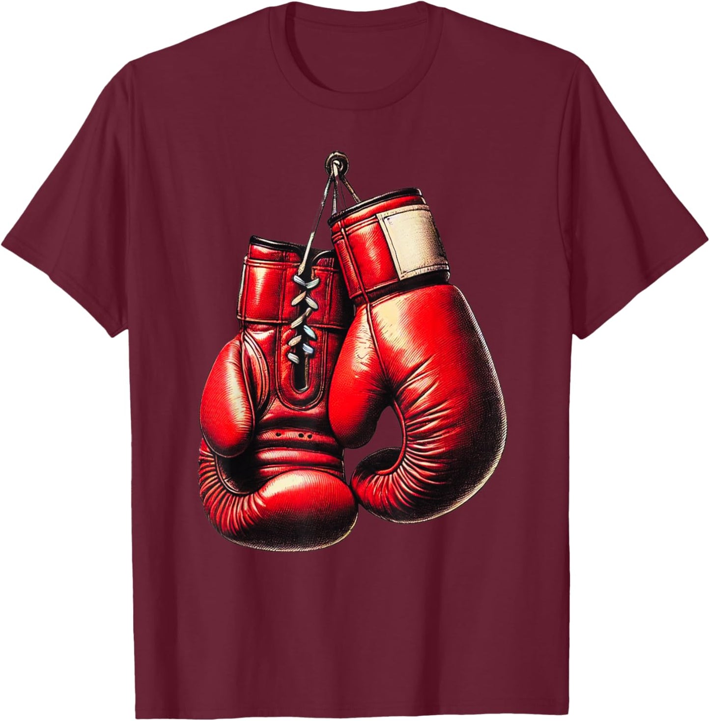 Boxing Gloves Red Boxing Sport Boxer Kickboxing T-Shirt - T-Shirt | Maroon