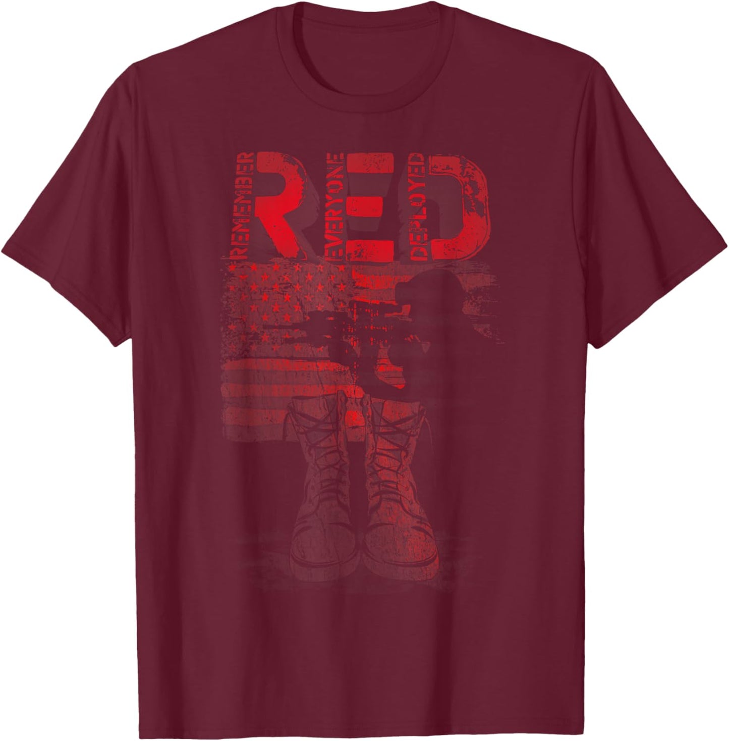 Red Friday: Stacked T-Shirt - T-Shirt | Maroon