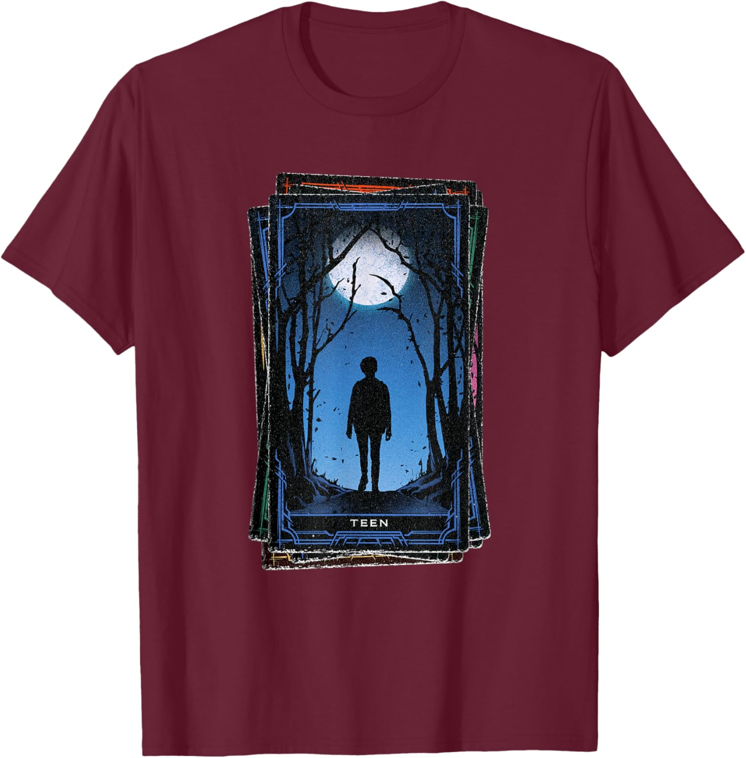 Marvel Agatha All Along Disney+ Teen Tarot Card T-Shirt - T-Shirt | Maroon
