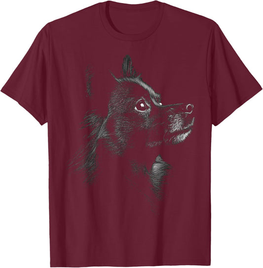 Schipperke Dog Motif Pet Art Schipperke T-Shirt - T-Shirt | Maroon
