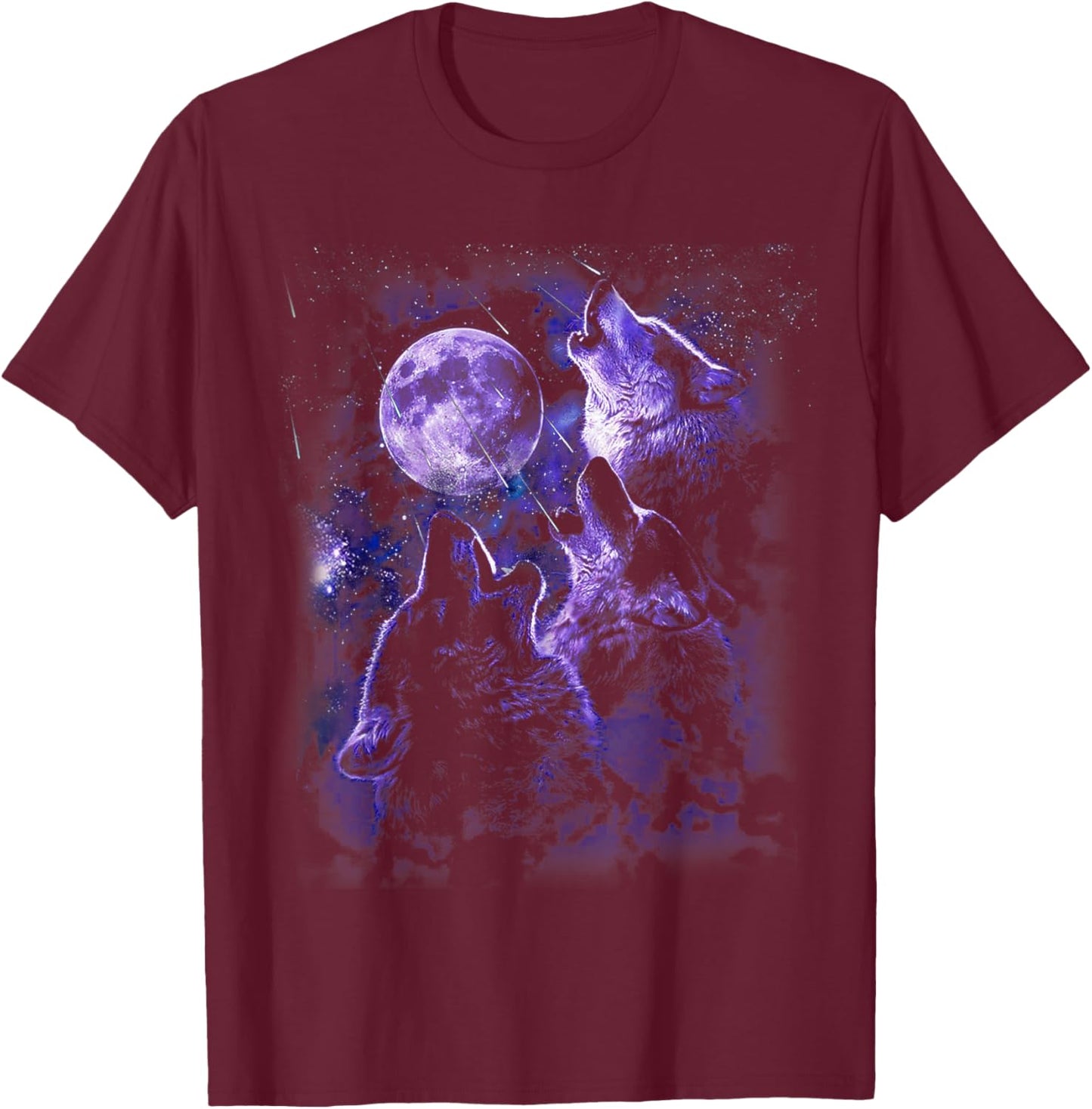 Wolf Howling At The Moon Wildlife Wolves Lovers Men T-Shirt - T-Shirt | Maroon