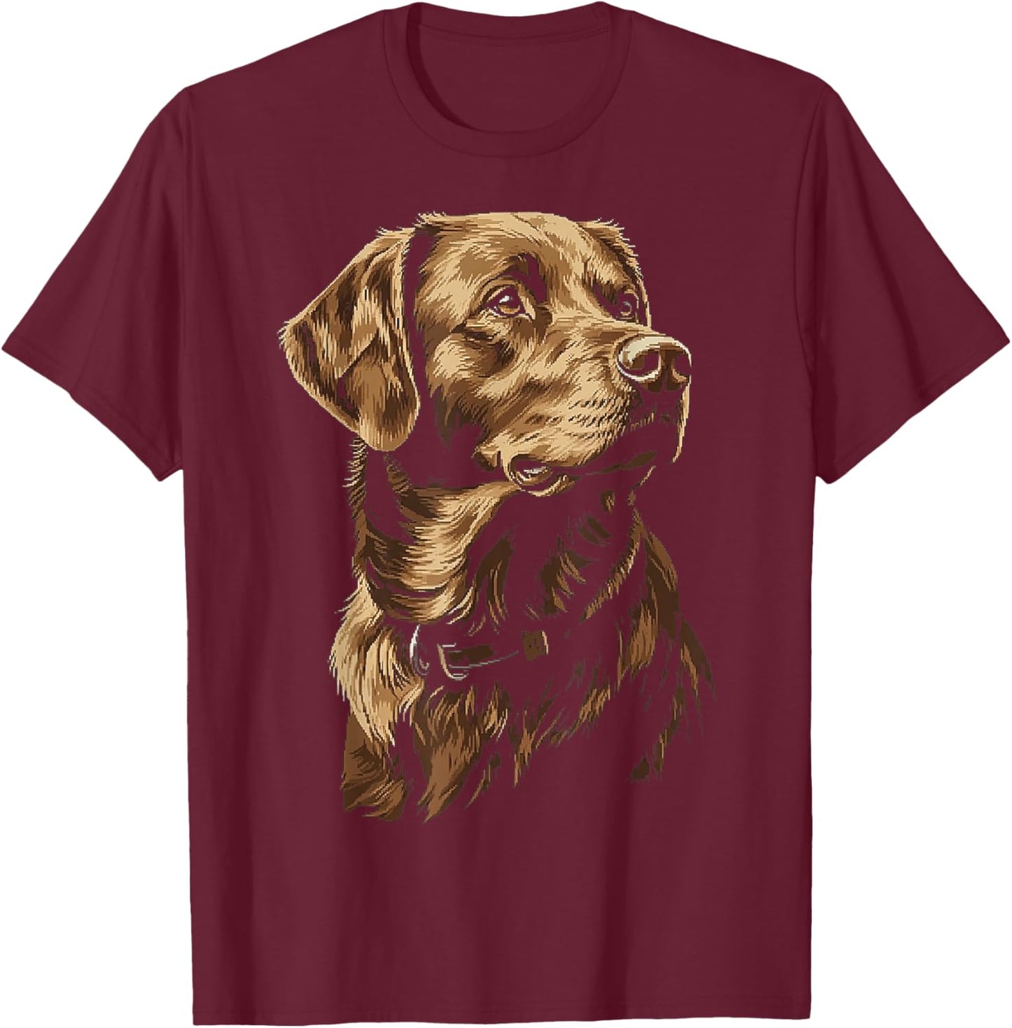 Chesapeake Bay Retriever Dog Motif Pet Illustration T-Shirt - T-Shirt | Maroon