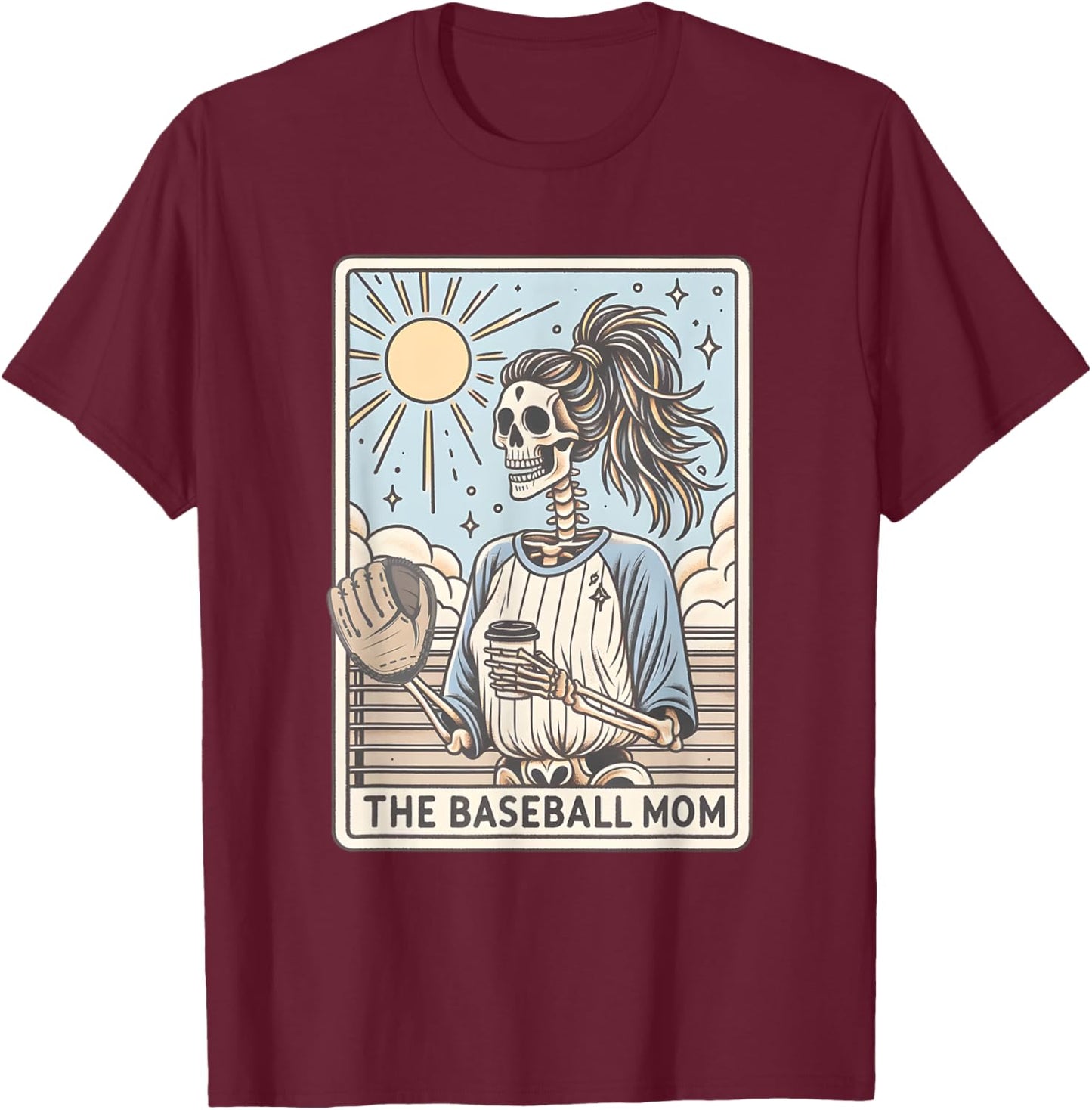Funny Baseball Mom Halloween, Halloween Baseball Mama T-Shirt - T-Shirt | Maroon