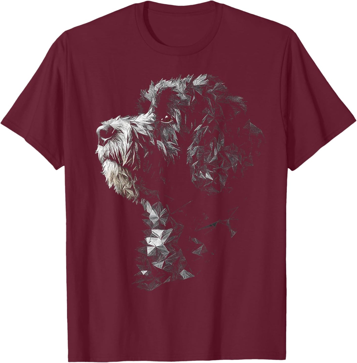 Portuguese Water Dog Graphic Pet Artwork Portuguese Water T-Shirt - T-Shirt | Maroon