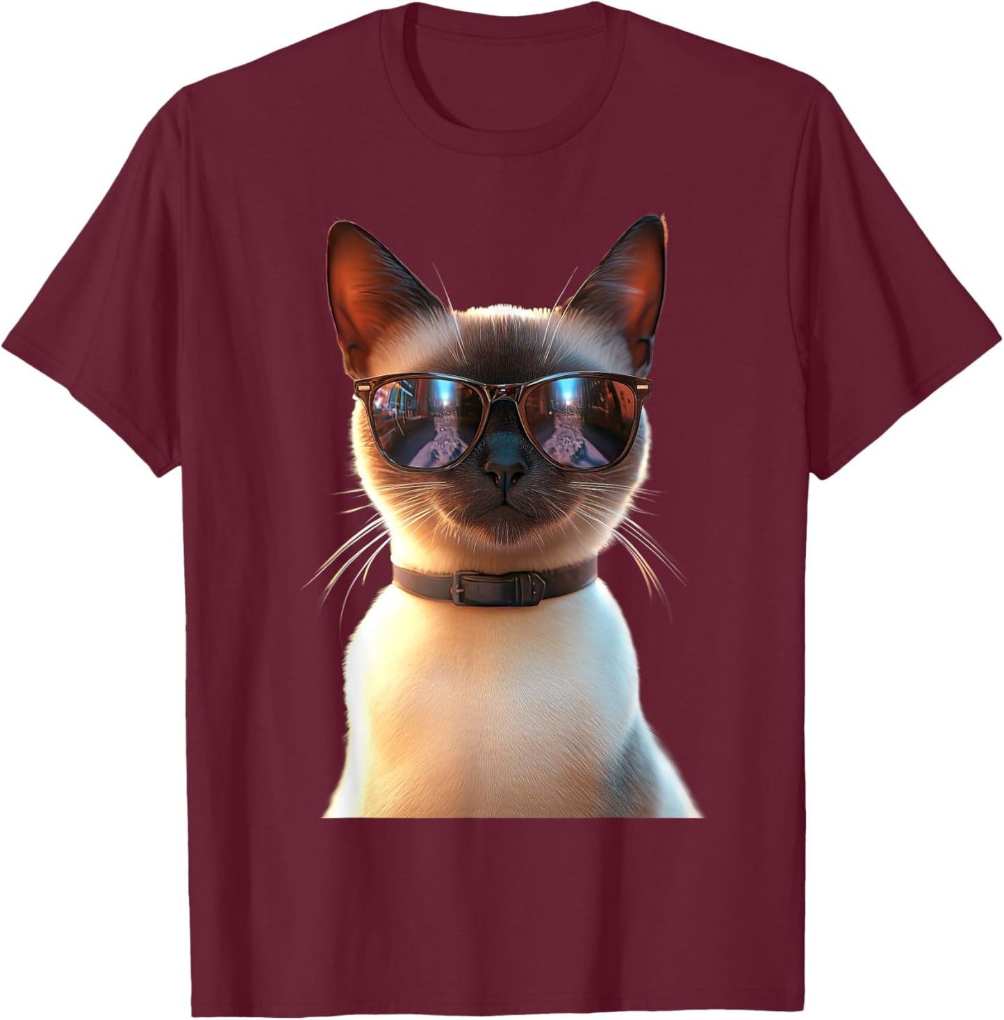 Siamese Cat Kitten Cat Lover Cat Mom Dad Cute Siamese Cats T-Shirt - T-Shirt | Maroon