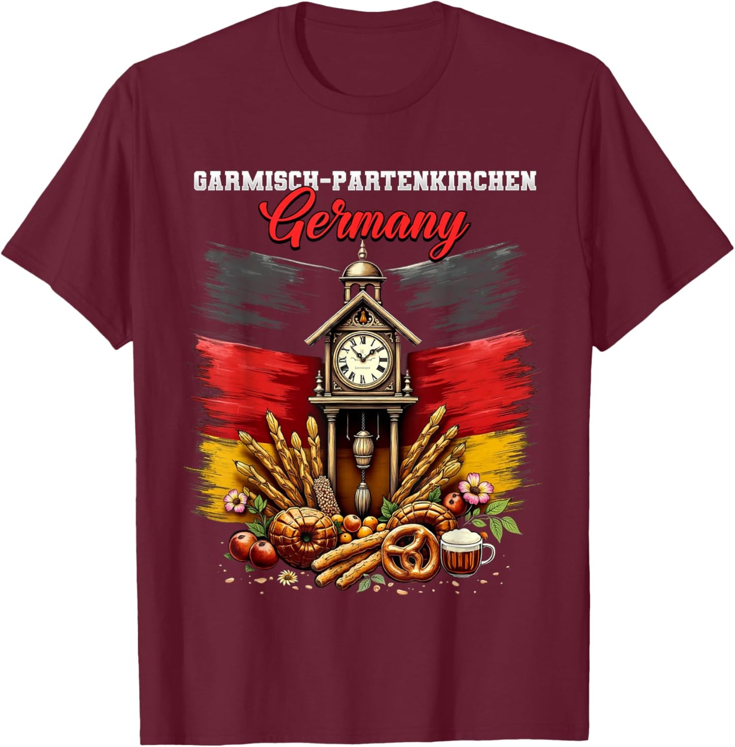 Garmisch-Partenkirchen Germany Vacation Travel Souvenir T-Shirt - T-Shirt | Maroon