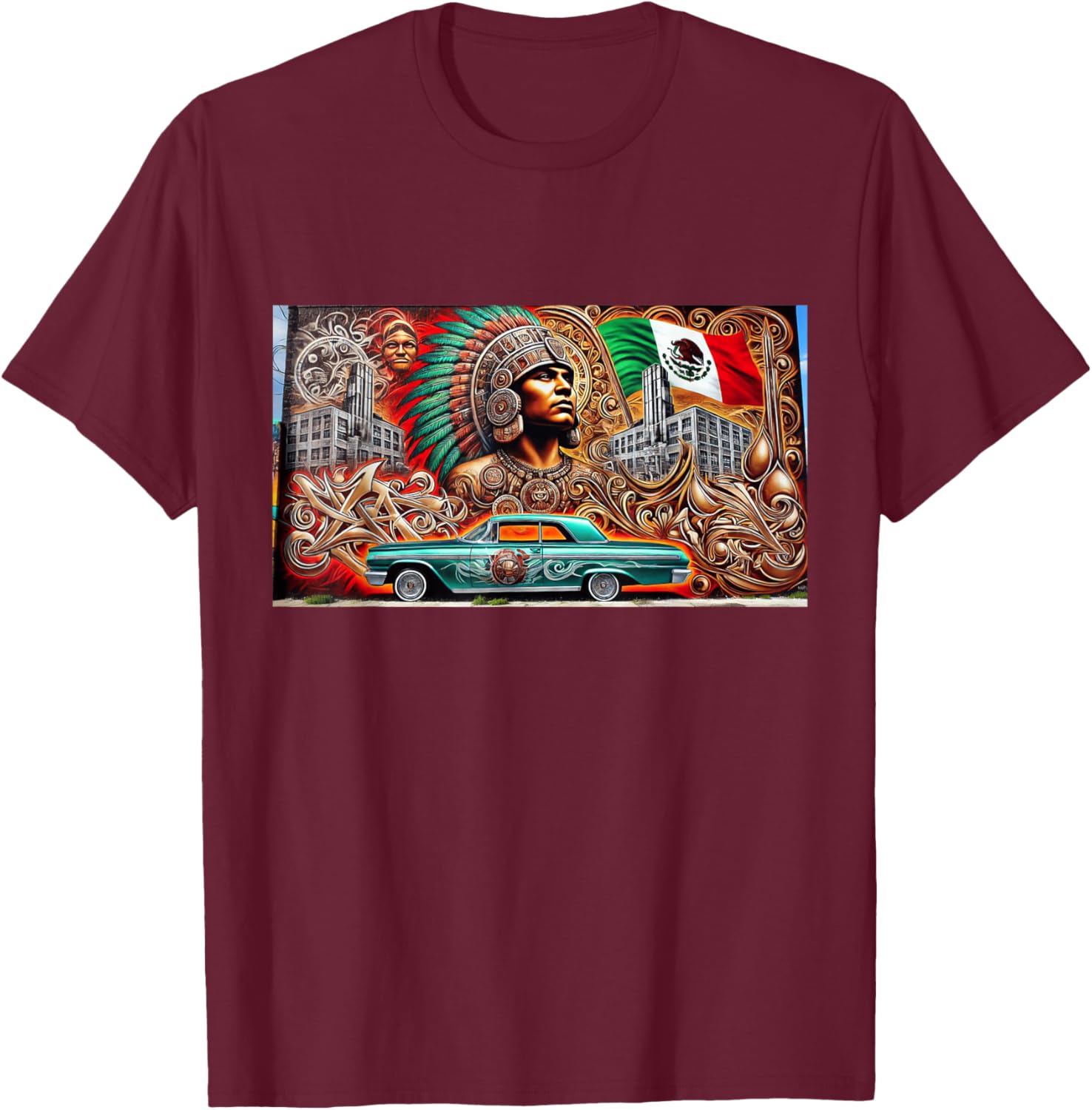 Chicano Culture T-Shirt - T-Shirt | Maroon