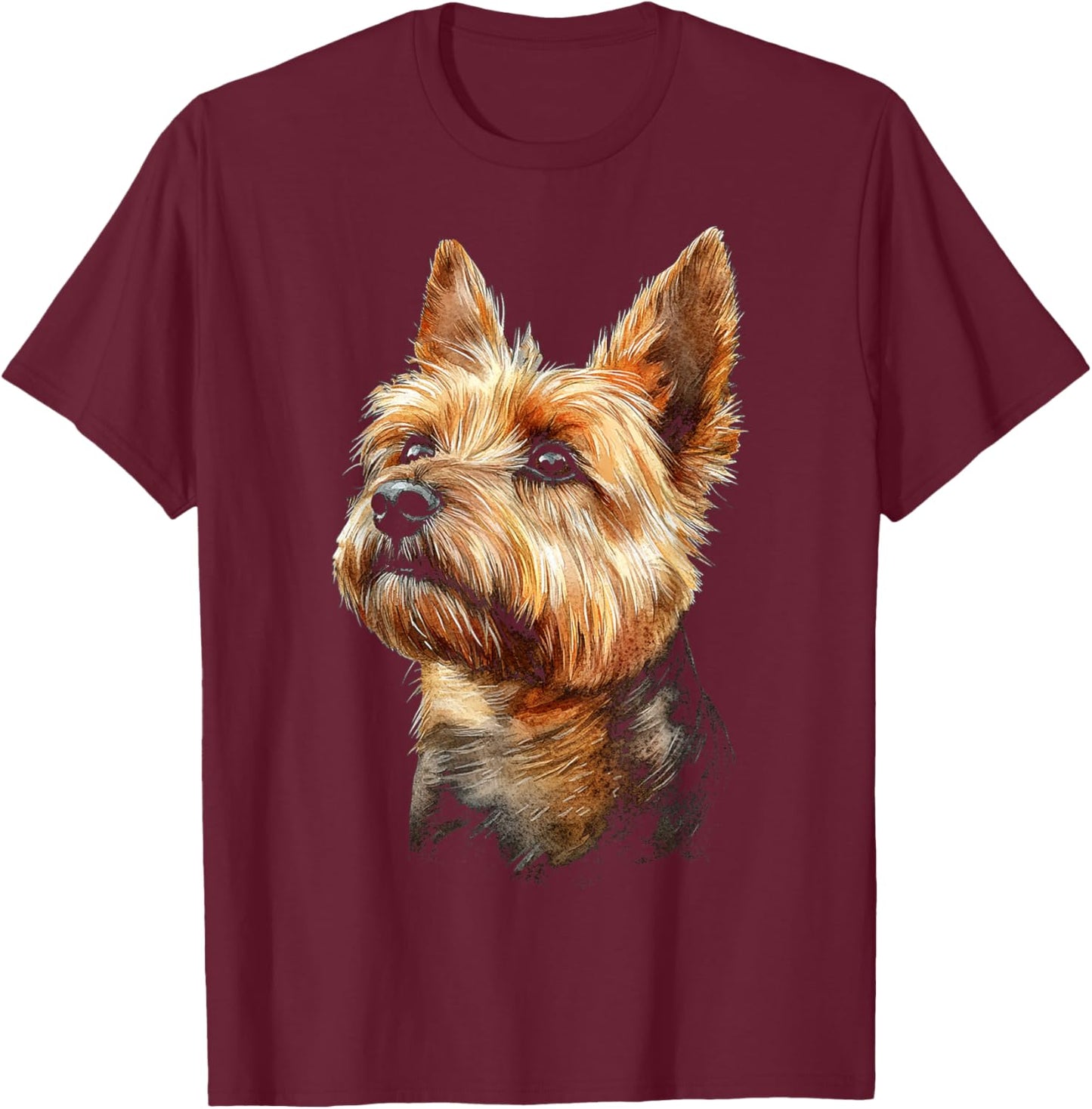 Norwich Terrier Dog Motif Pet Illustration Norwich Terrier Men Women Kids T-Shirt - T-Shirt | Maroon