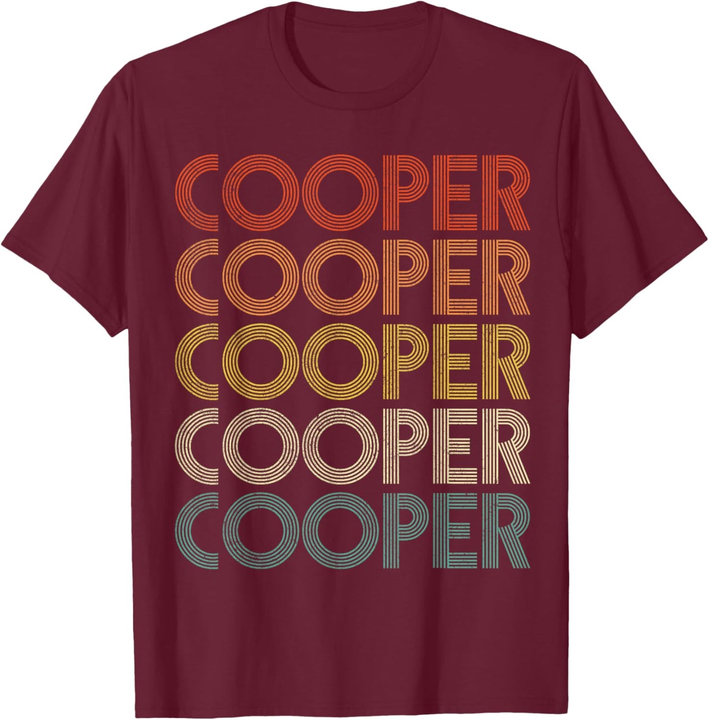 Cooper - Gifts Vintage Retro , -Adults/Kids, Black, Small, Short Sleeve T-Shirt - T-Shirt | Maroon