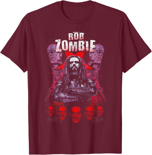Rob Zombie Army Of Robots T-Shirt - T-Shirt | Maroon