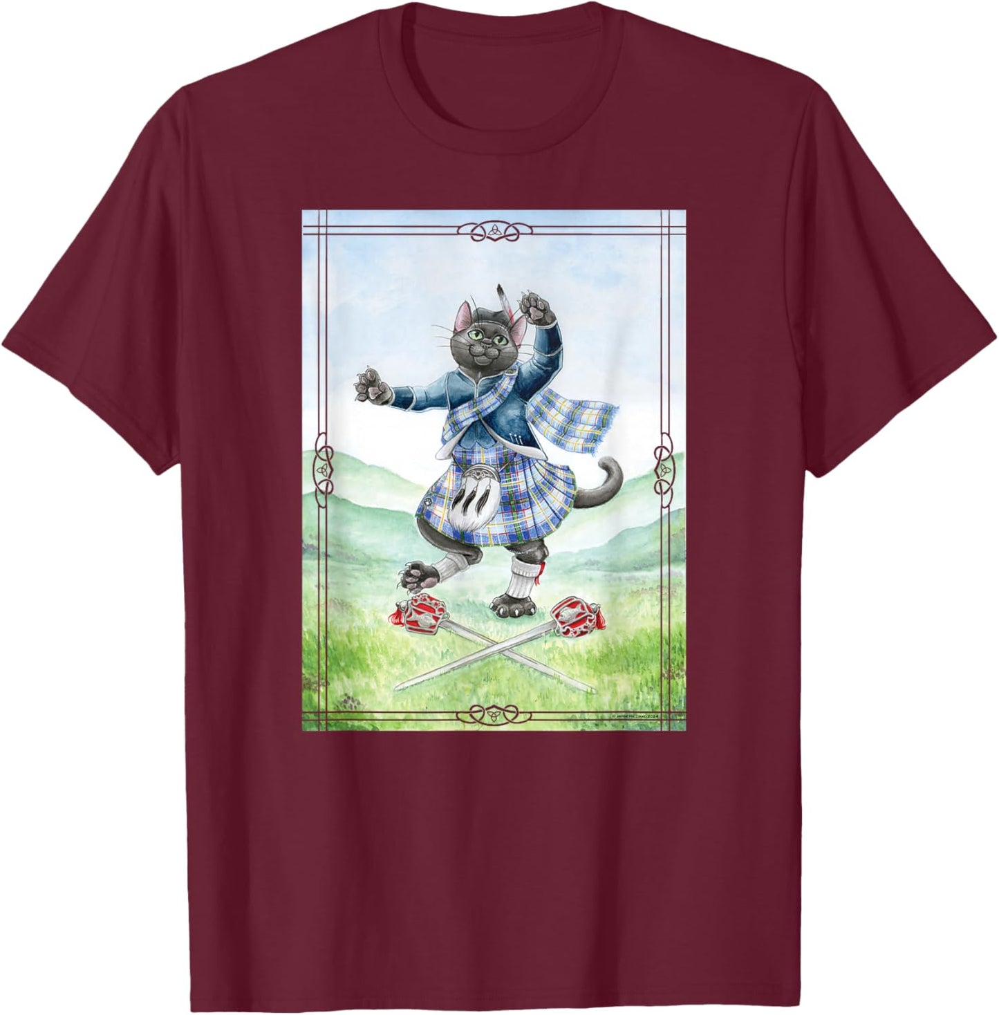 Veggie Dances the Ghillie Callum T-Shirt - T-Shirt | Maroon