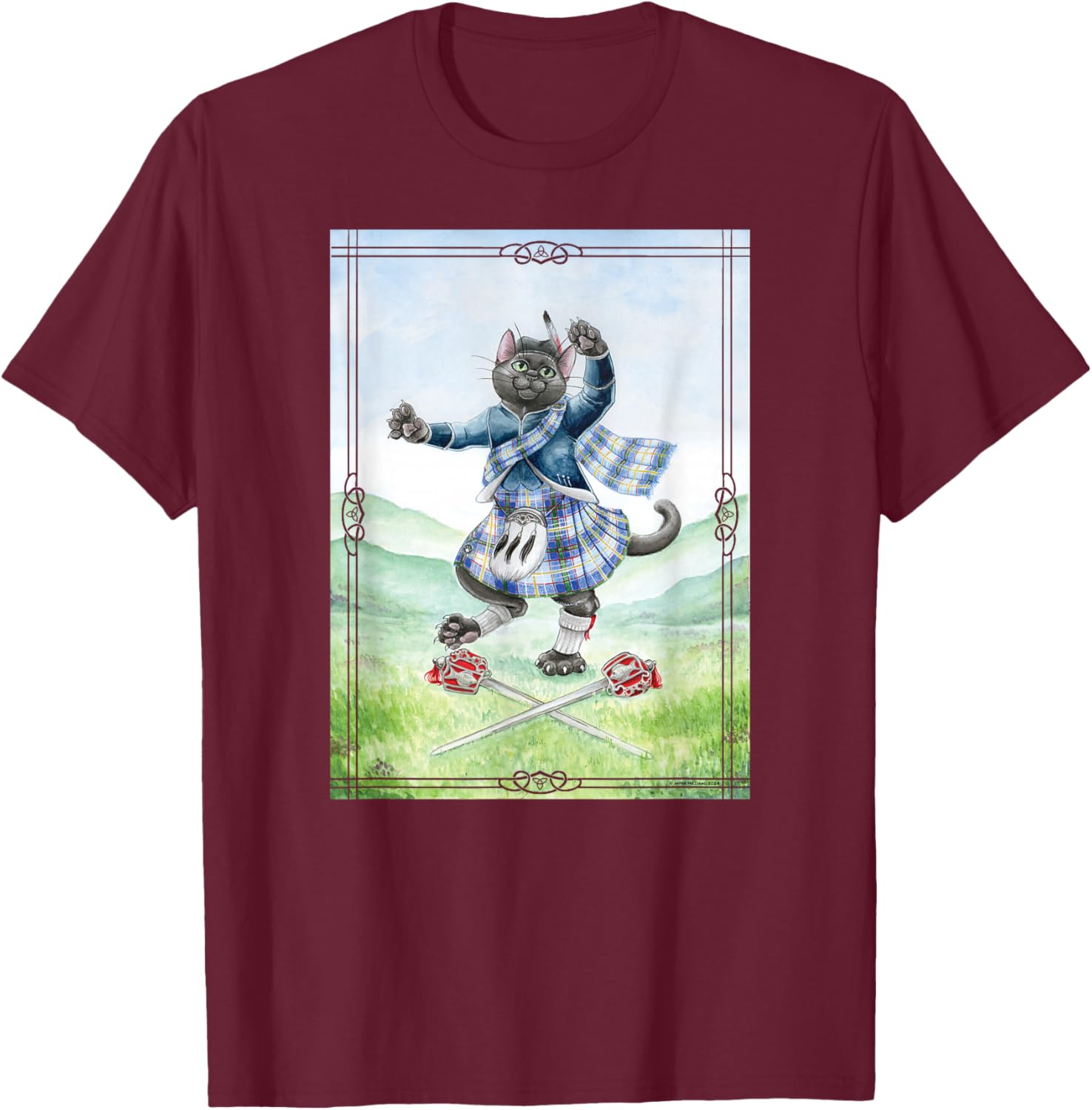 Veggie Dances the Ghillie Callum T-Shirt - T-Shirt | Maroon