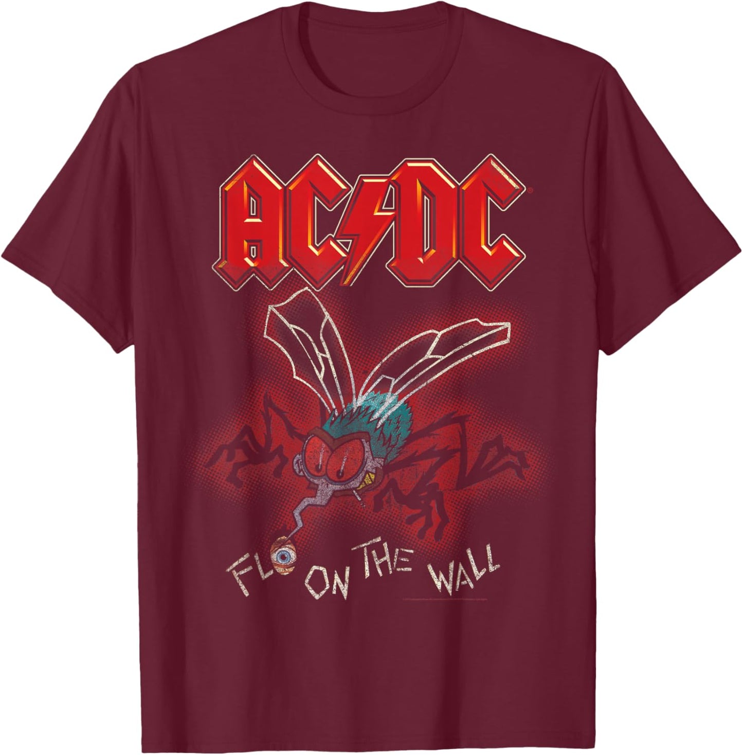 AC/DC - Fly On The Wall - Black, Small - Classic Fit - -Adults, -Kids - Short Sleeve T-Shirt - T-Shirt | Maroon