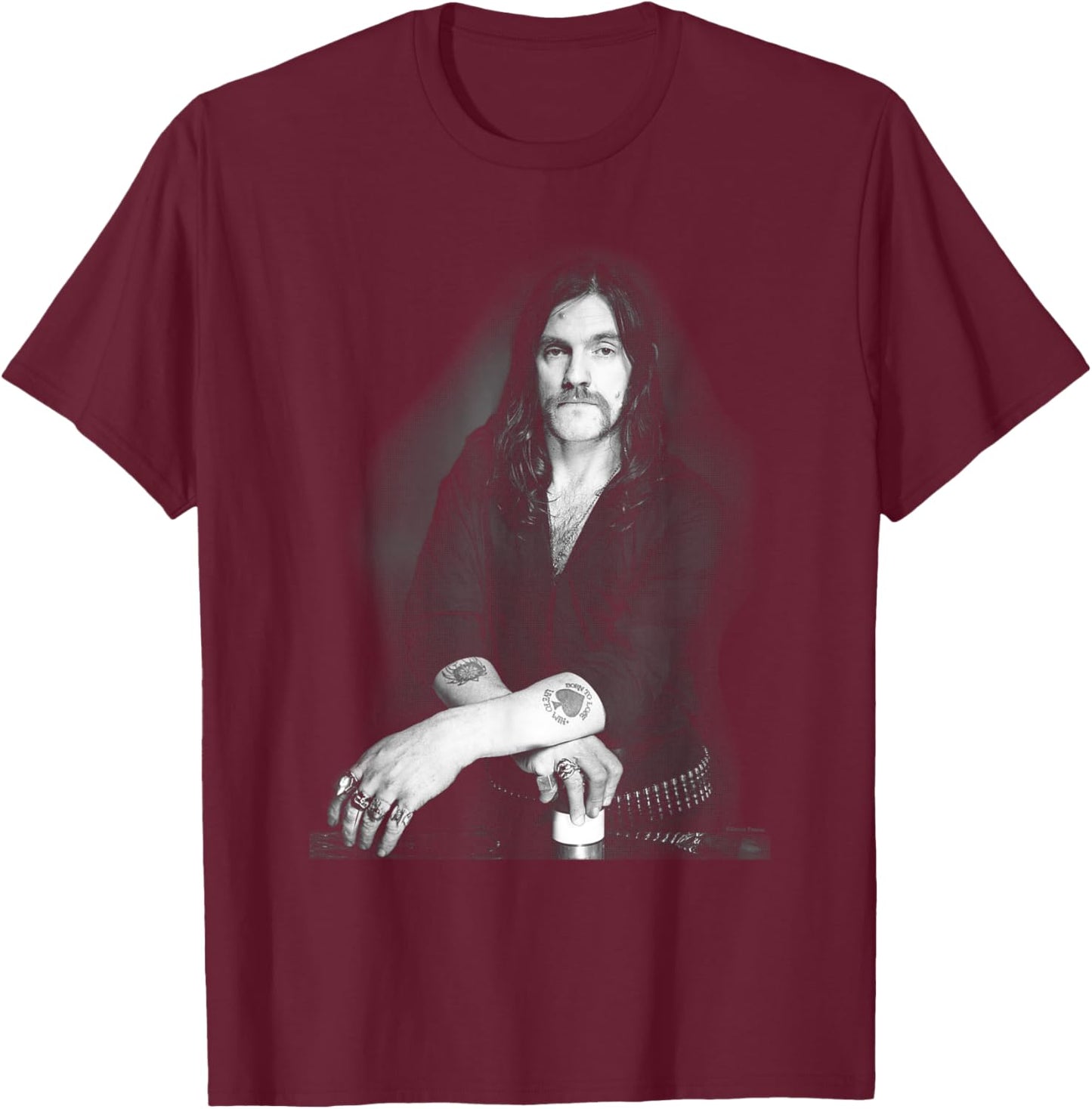 Motorhead Frontman Lemmy Kilmister By Simon Fowler T-Shirt - T-Shirt | Maroon