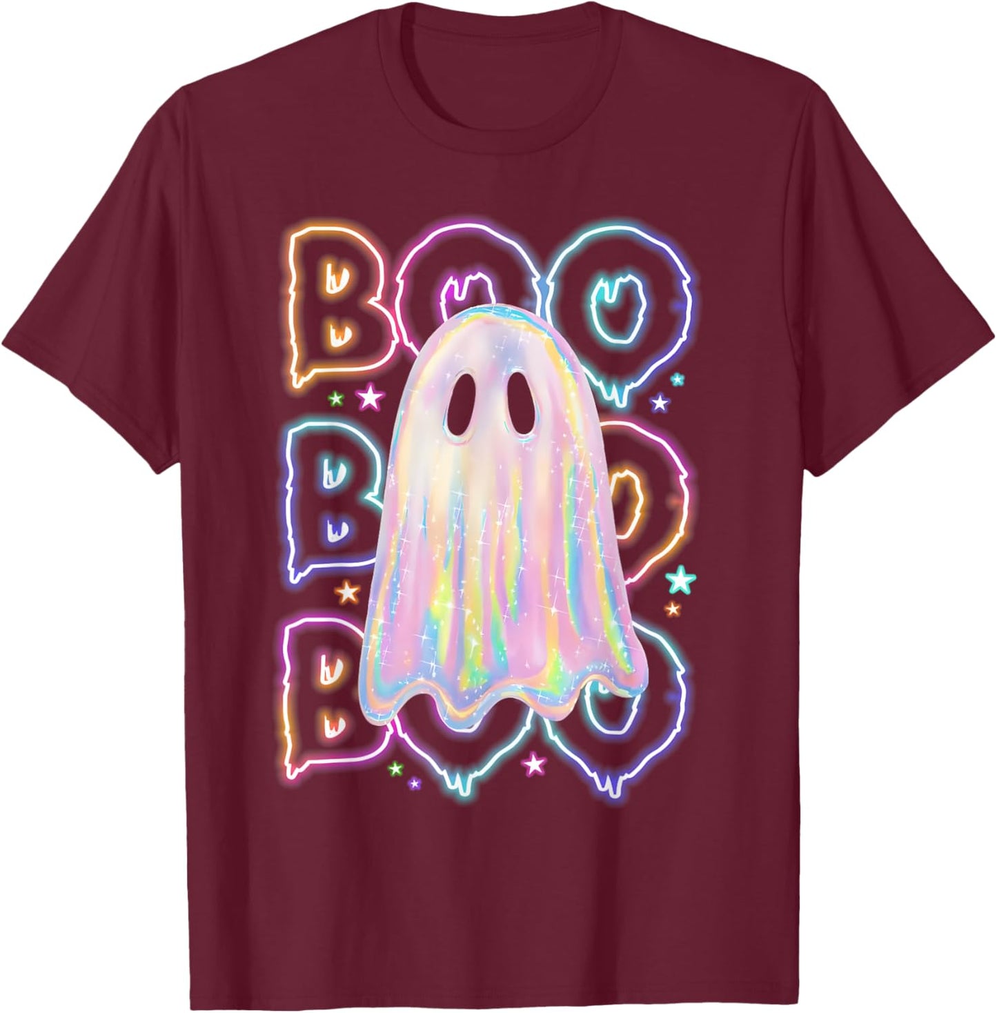 Cute Colorful Boo Ghost Boujee Halloween Costume Kid Toddler T-Shirt - T-Shirt | Maroon