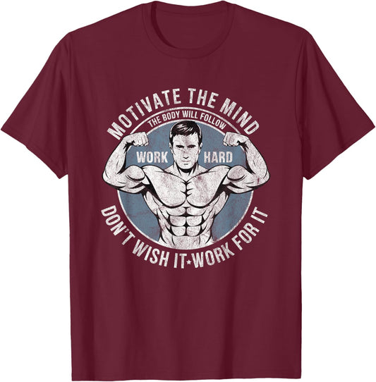 Bodybuilder Old School Vintage 80s Weight Sports Bodybuilding T-Shirt - T-Shirt | Maroon