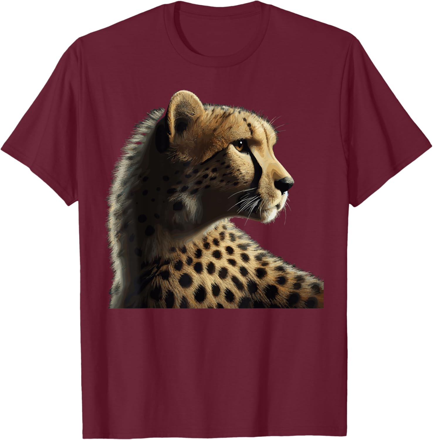 Leopard Cheetah Tiger Leopard Face Lion Cat Men Women Kids T-Shirt - T-Shirt | Maroon