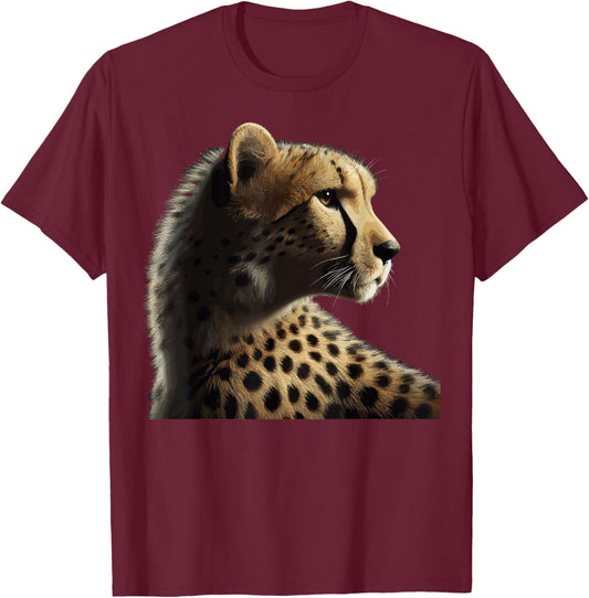 Leopard Cheetah Tiger Leopard Face Lion Cat Men Women Kids T-Shirt - T-Shirt | Maroon