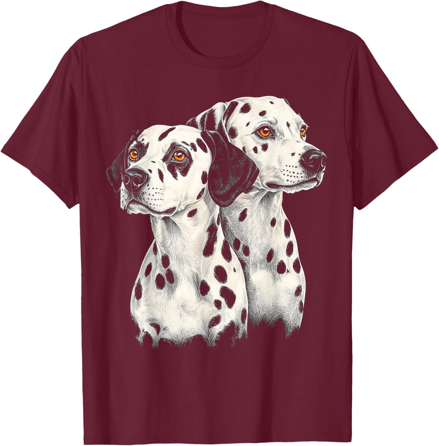 Dalmatian Dog Motif Pet Illustration Dalmatian T-Shirt - T-Shirt | Maroon