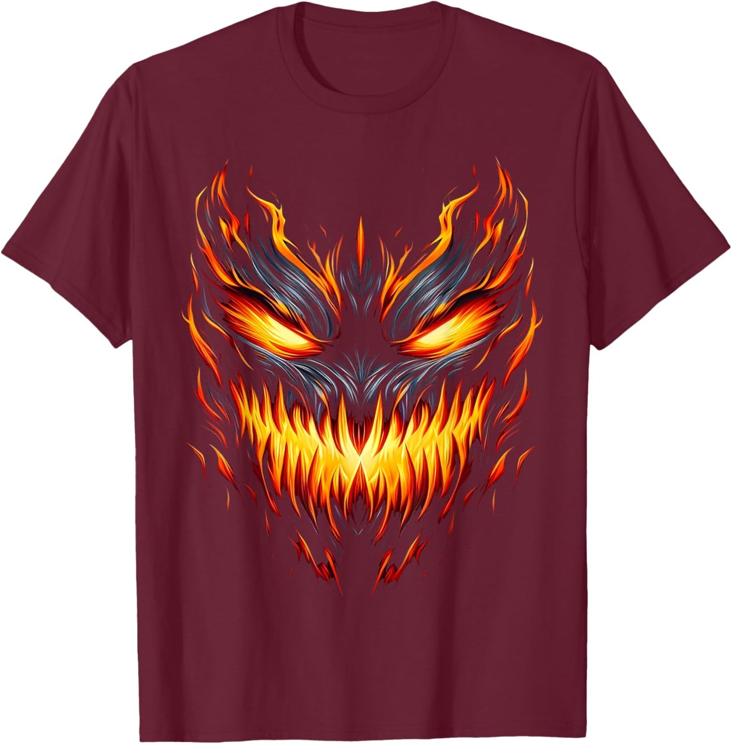 Jack o Lantern Scary Pumpkin Halloween Men Boys Kids T-Shirt - T-Shirt | Maroon