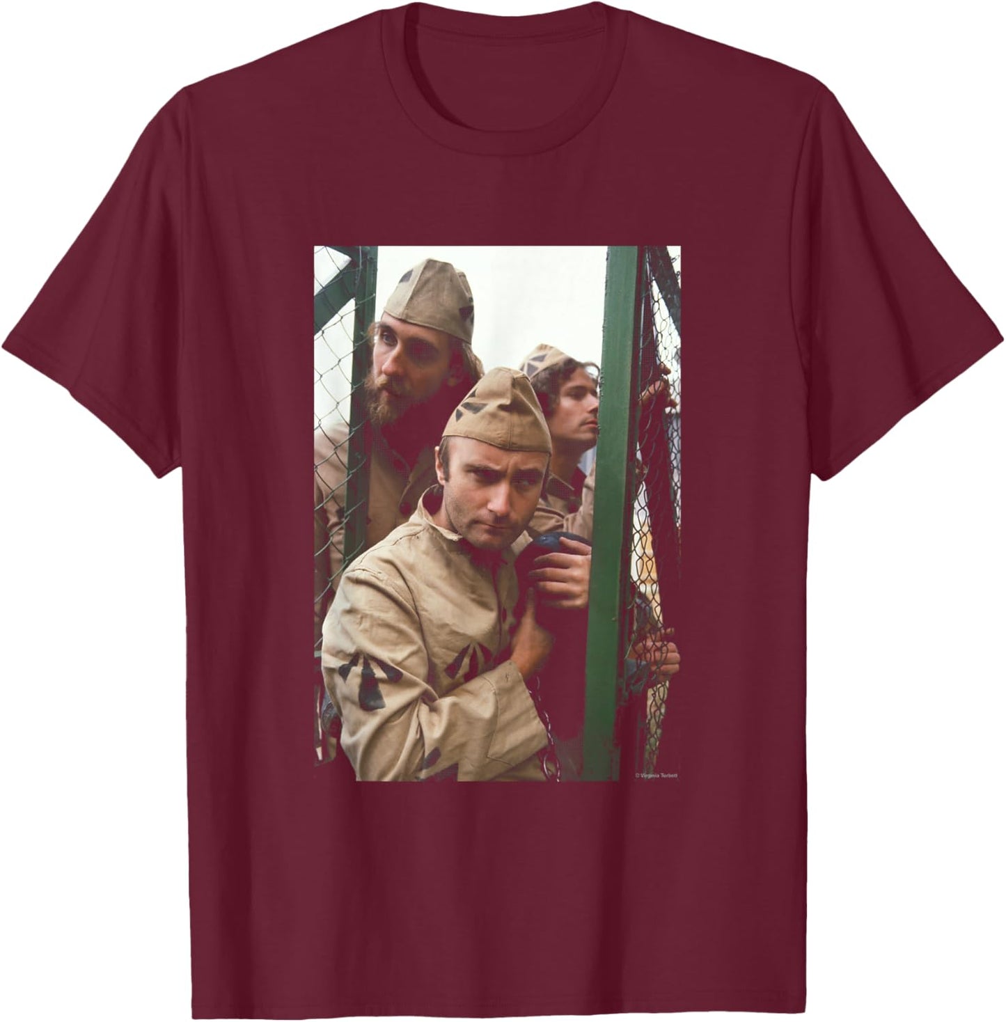 Phil Collins Of Genesis Shoot By Virgina Turbett T-Shirt - T-Shirt | Maroon