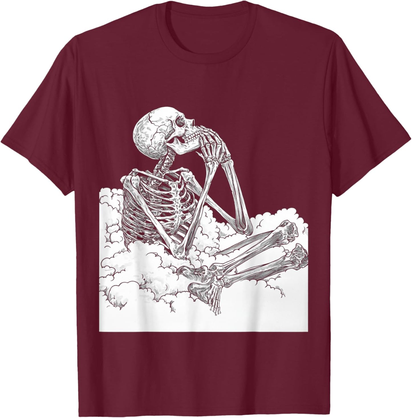 Skeleton Hands Praying T-Shirt - T-Shirt | Maroon
