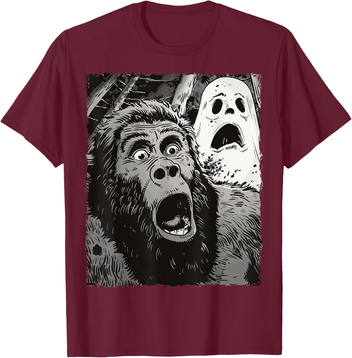 Funny Bigfoot Sasquatch Halloween T-Shirt - T-Shirt | Maroon