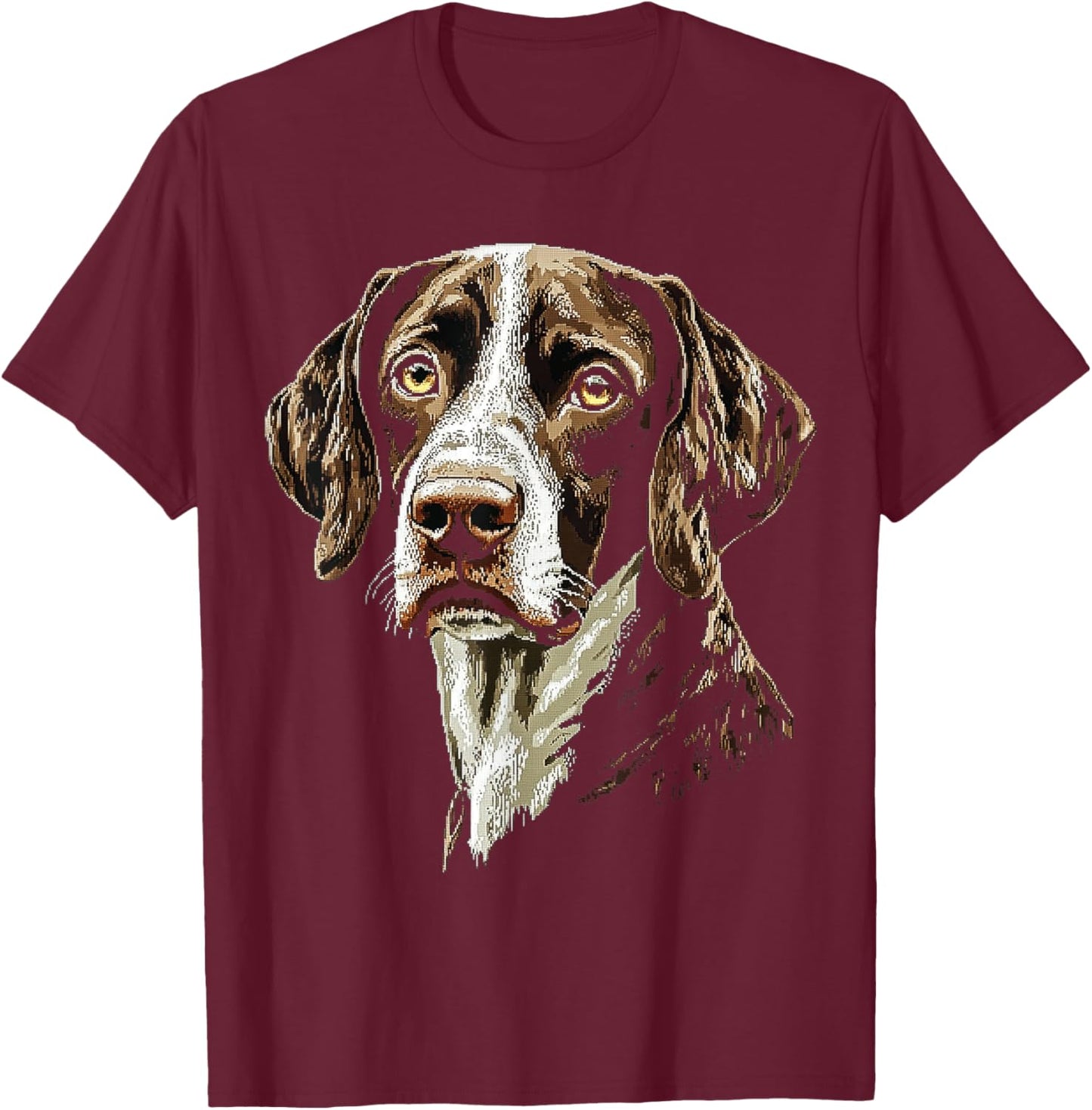 German Short Haired Pointer Dog Graphic Pet Art T-Shirt - T-Shirt | Maroon