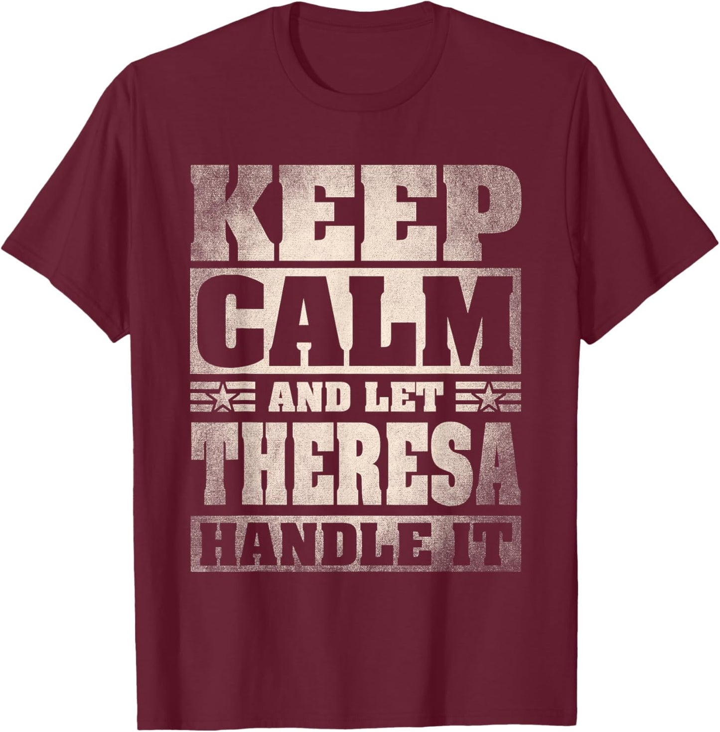 Theresa Name Shirt Personalized Theresa First Name T-Shirt - T-Shirt | Maroon