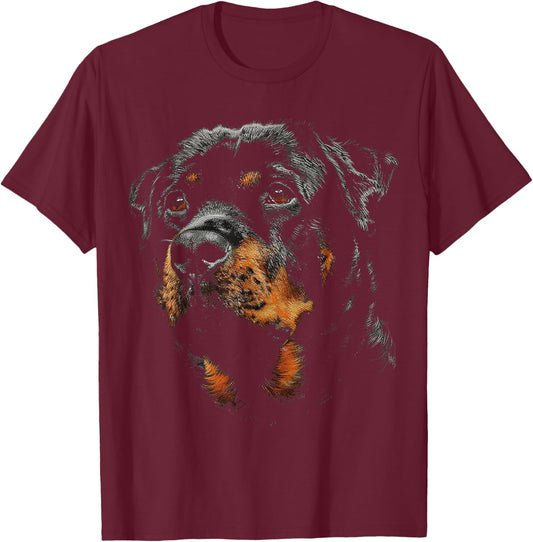 Rottweiler Dog Graphic Pet Illustration Rottweiler Men Women Kids T-Shirt - T-Shirt | Maroon