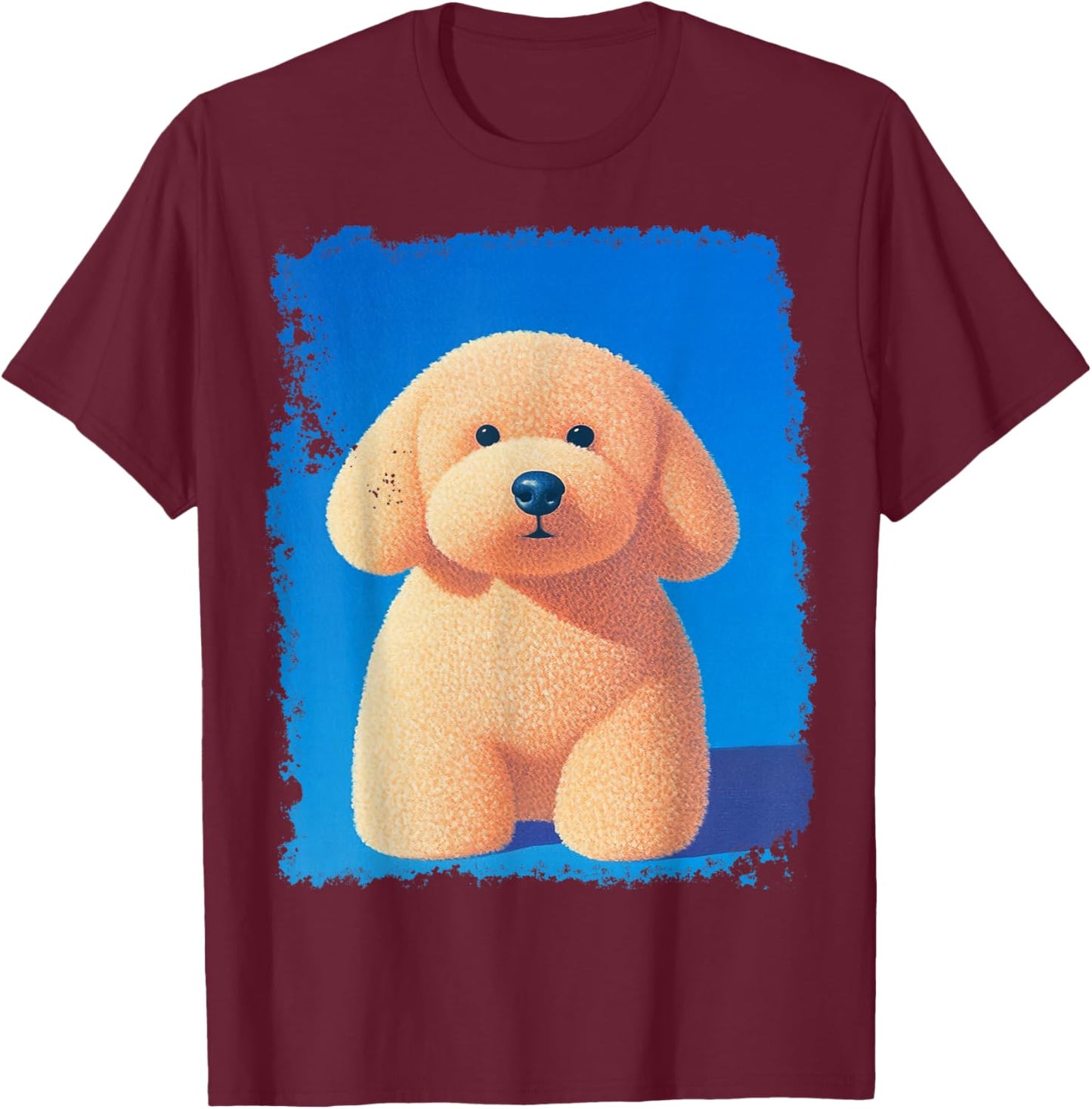 Pop Art Cute Toy Poodle Dog T-Shirt - T-Shirt | Maroon