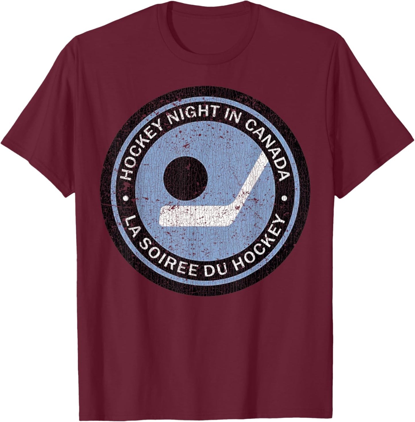 Vintage Hockey Night in Canada Hockey Player Classic Team T-Shirt - T-Shirt | Maroon